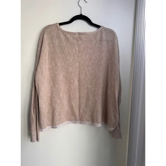 Unavailable - Eileen Fisher Linen Cotton Blend Sweater Knit Pullover Top - Picture 3 of 4